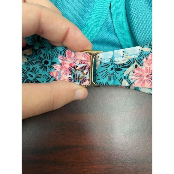 NWT Time and Tru Printed Underwire Balconette Swim Top - Picture 4 of 7